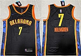 Men's Oklahoma City Thunder #7 Chet Holmgren Black 2024 City Edition Stitched Basketball Jersey,baseball caps,new era cap wholesale,wholesale hats